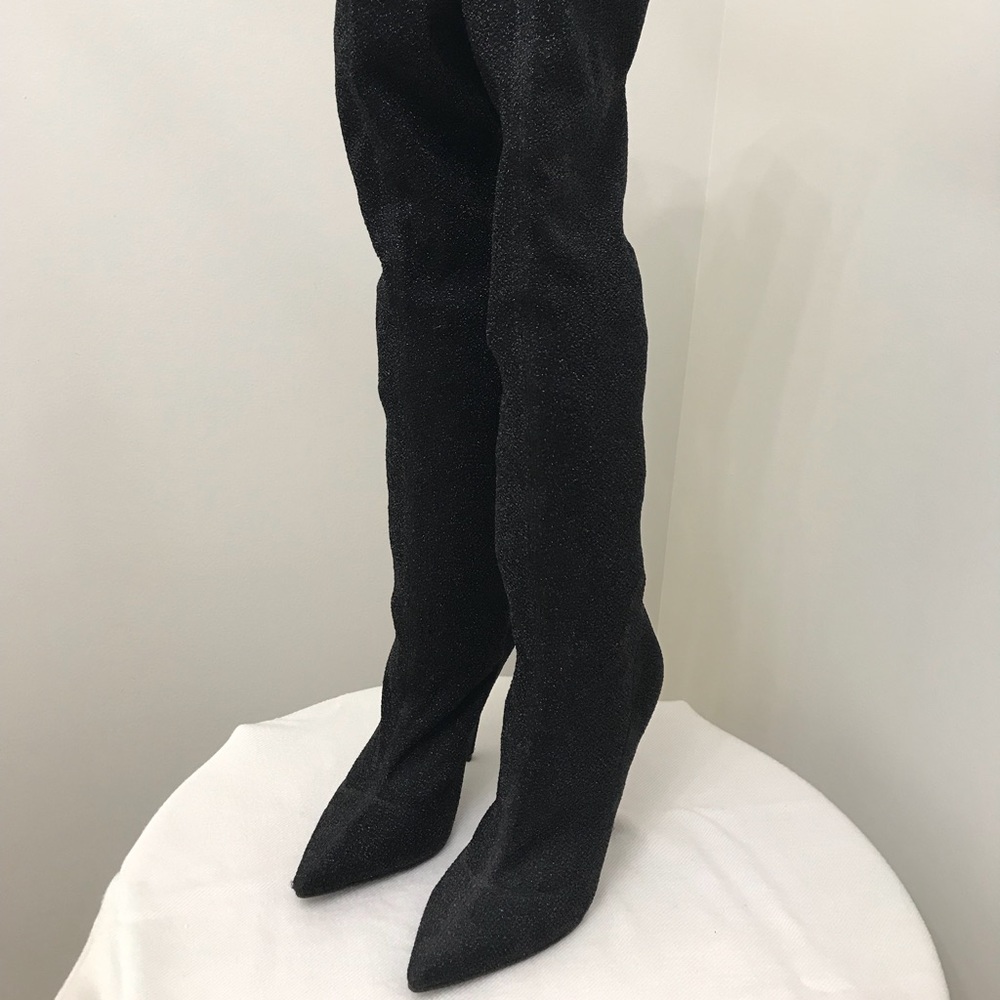 Black Thigh High Boots with a shimmer :)